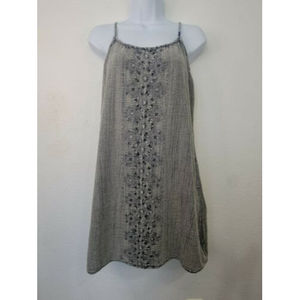 World Market 100% Cotton Gray Sleeveless Embroidered Boho S/M